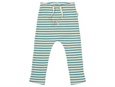 Petit Piao trousers turquoise/dark off-white striped